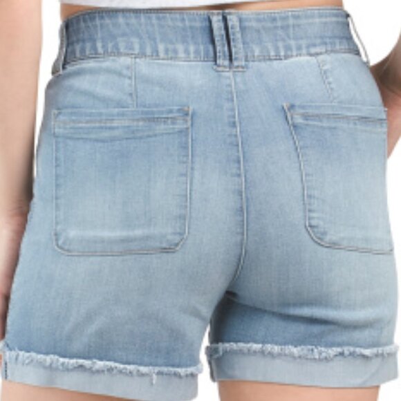 NEW DEMOCRACY womens Ab Technology High Rise Pork Chop Pocket Denim Shorts 253 - Picture 4 of 5